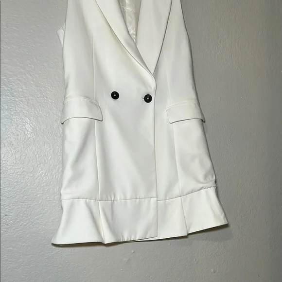 Zara Ivory Double-Breasted Vest - Picture 4 of 11